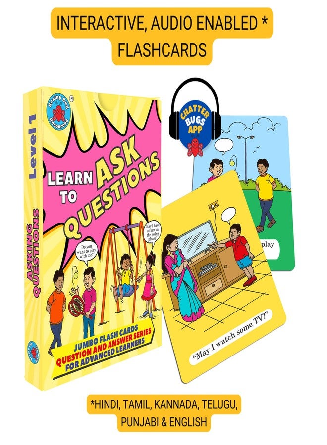 Brainy Bug Resources 90 Flashcards with App-Enabled Audio Feature | Answer Why, Ask Questions, Speak in Sentences | Audio in Hindi, English, Punjabi, Tamil, Kannada, Telugu | Spoken English - Image 4